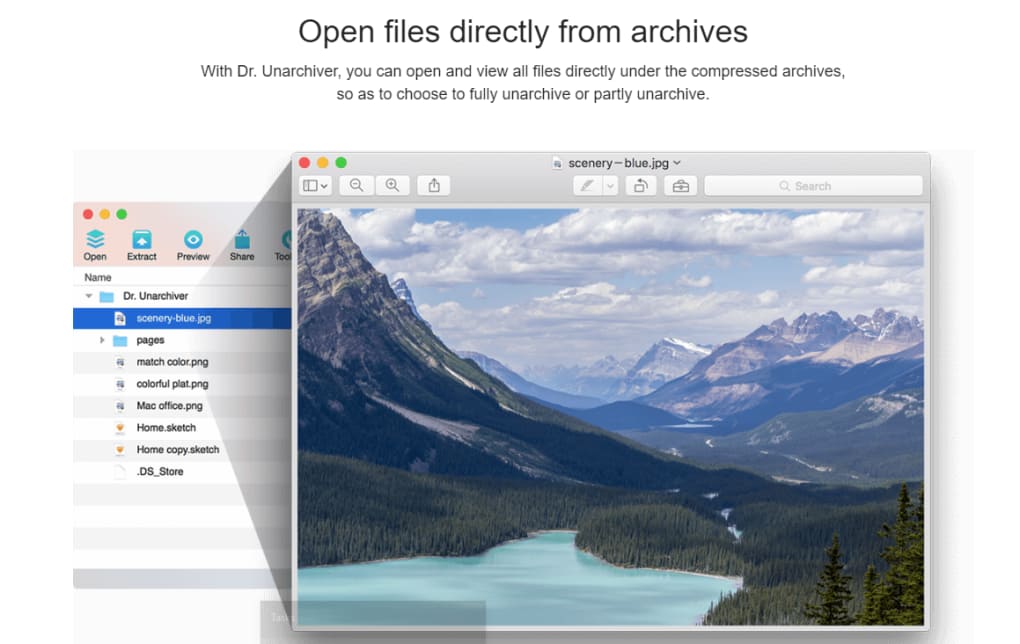 the unarchiver you need to supply the file name